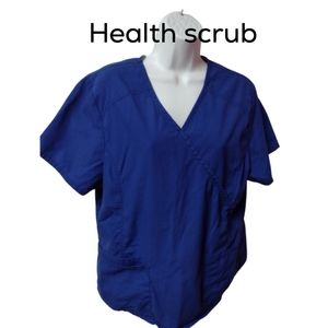 Tz) Scrubstar Blue V-Neck Scrub Top – Size Large